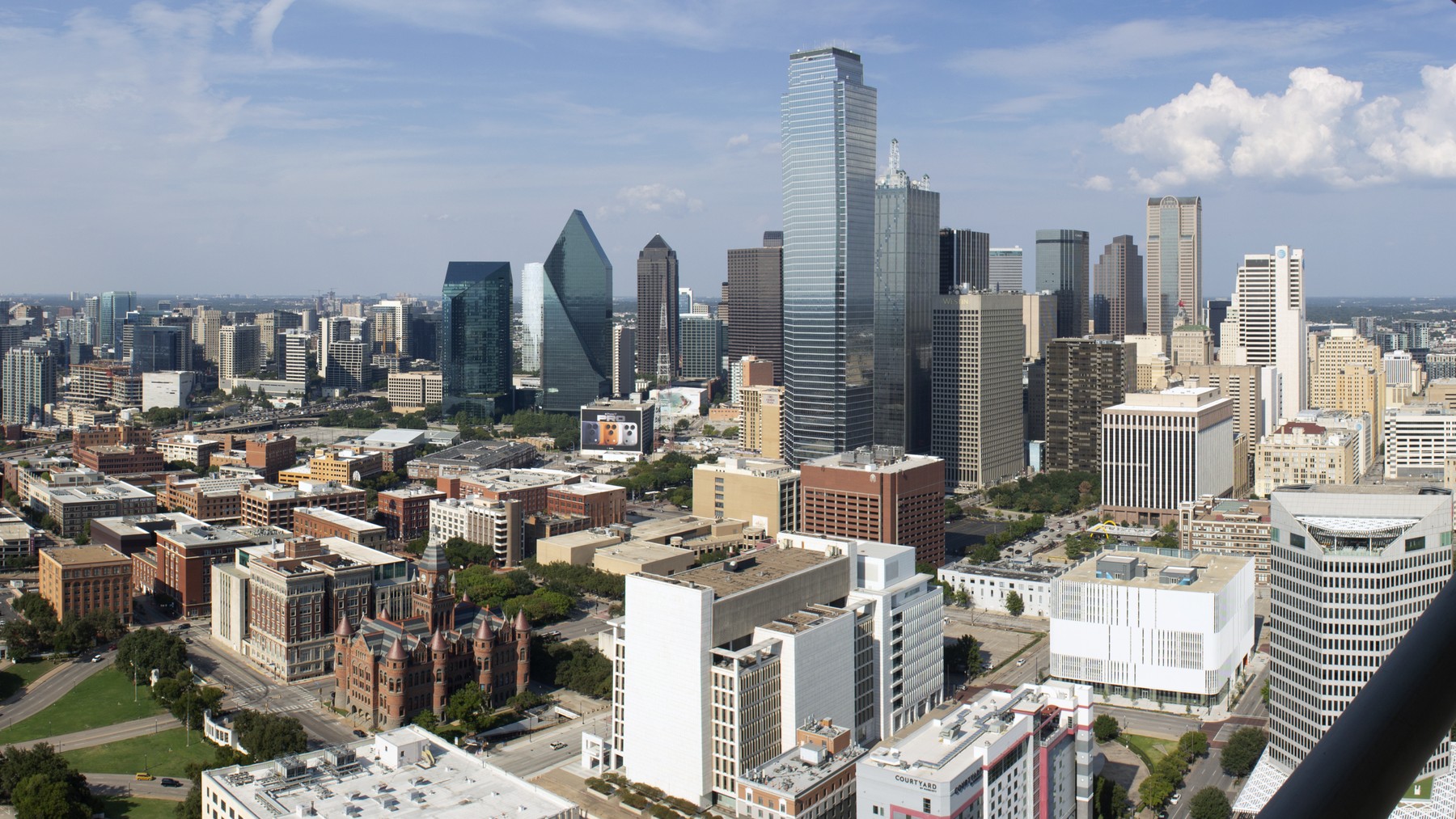 Dallas skyline viewed from Reunion Tower, September 2025