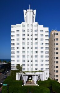 The Art Deco Delano hotel on Collins Avenue in Miami Beach