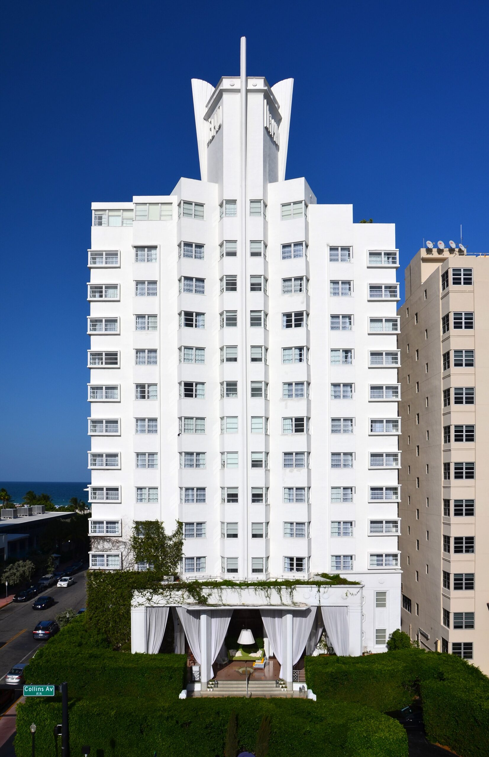 The Art Deco Delano hotel on Collins Avenue in Miami Beach