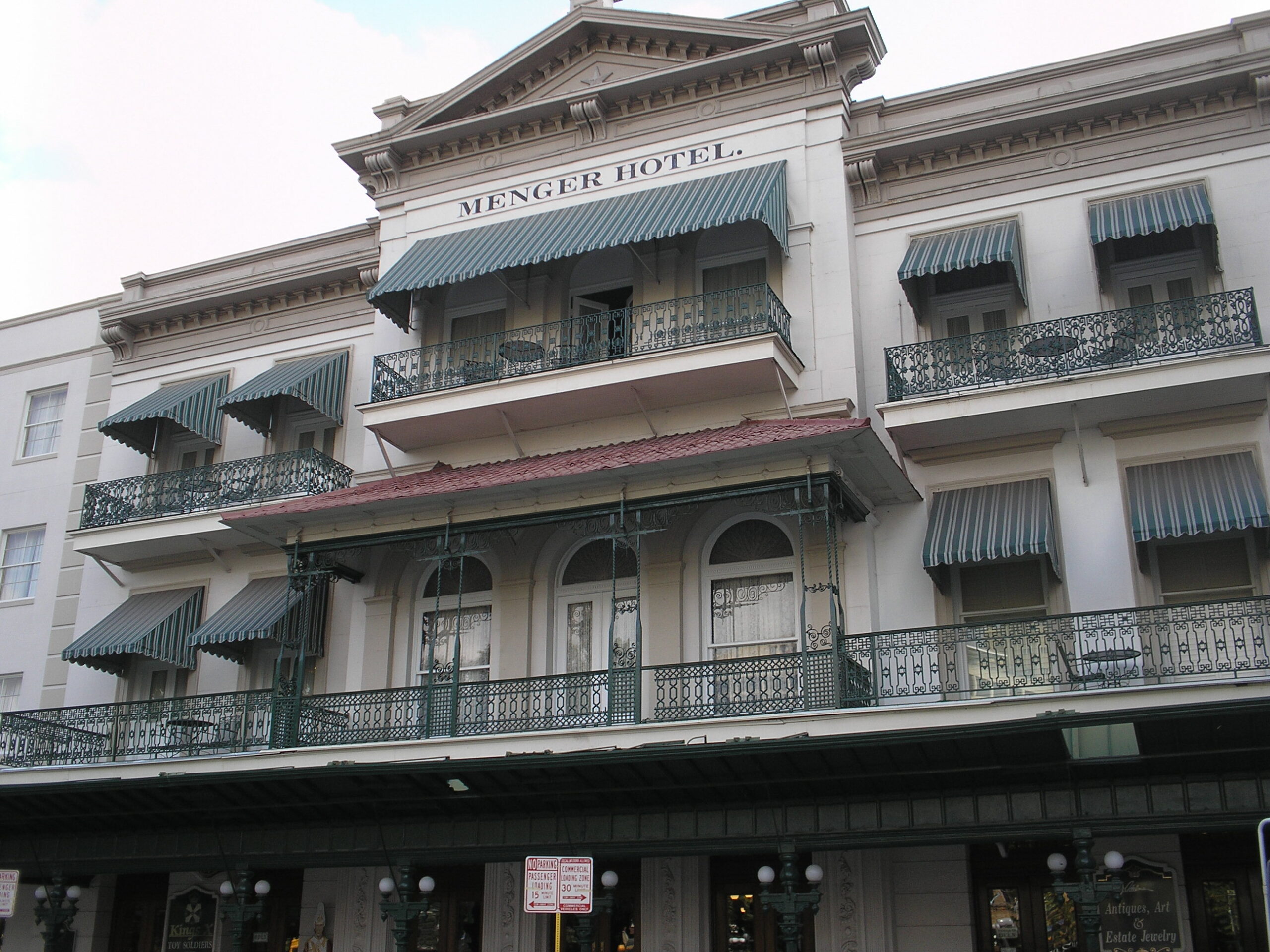 Exterior of the Menger Hotel on Alamo Plaza in San Antonio, Texas